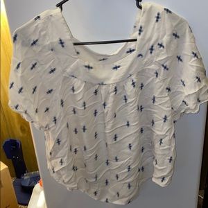 Blue and white blouse size M